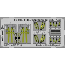 Eduard FE934 1/48 F-14D seatbelts STEEL Photo-Etched for Aircraft Zoom set