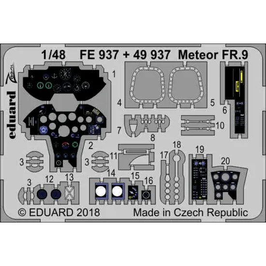 Eduard FE937 1/48 Meteor FR.9 Photo-Etched for Aircraft Zoom set