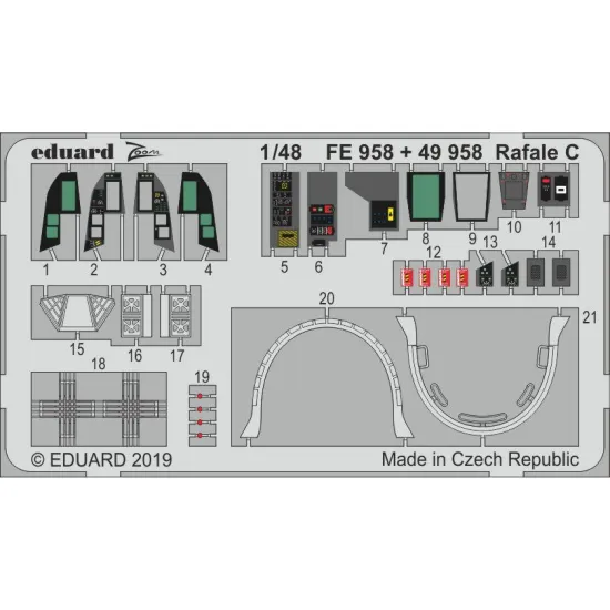 Eduard FE958 1/48 Rafale C Photo-Etched for Aircraft Zoom set