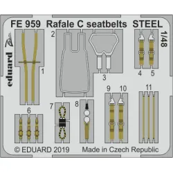 Eduard FE959 1/48 Rafale C seatbelts STEEL Photo-Etched for Aircraft Zoom set