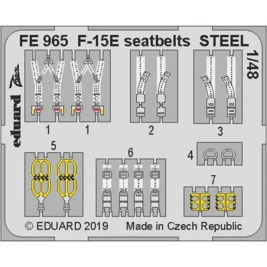 Eduard FE965 1/48 F-15E seatbelts STEEL Photo-Etched for Aircraft Zoom set