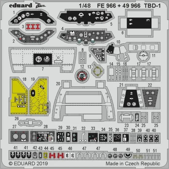 Eduard FE966 1/48 TBD-1 Photo-Etched for Aircraft Zoom set
