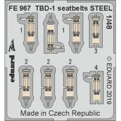 Eduard FE967 1/48 TBD-1 seatbelts STEEL Photo-Etched for Aircraft Zoom set