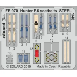 Eduard FE970 1/48 Hunter F.6 seatbelts STEEL Photo-Etched for Aircraft Zoom set