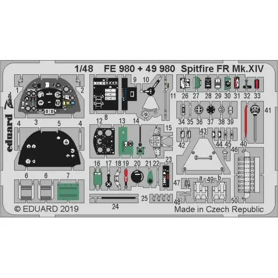 Eduard FE980 1/48 Spitfire FR Mk.XIV Photo-Etched for Aircraft Zoom set