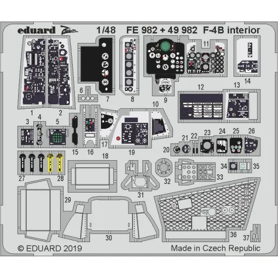 Eduard FE982 1/48 F-4B interior Photo-Etched for Aircraft Zoom set