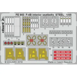 Eduard FE983 1/48 F-4B interior seatbelts STEEL Photo-Etched for Aircraft Zoom set