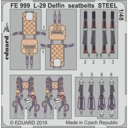 Eduard FE999 1/48 L-29 Delfin seatbelts STEEL Photo-Etched for Aircraft Zoom set