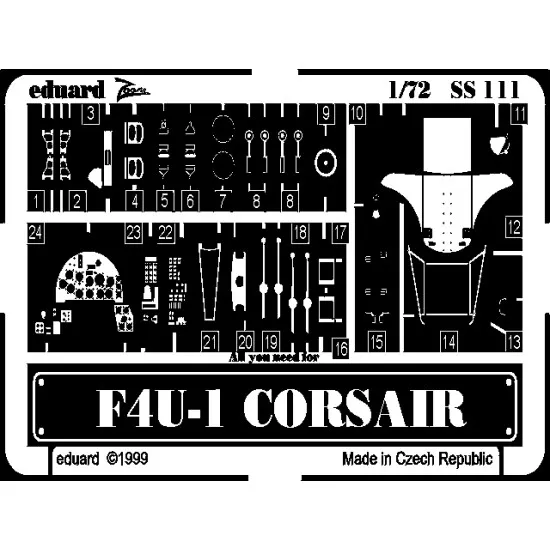 Eduard SS111 1/72 F4U-1 Photo-Etched for Aircraft Zoom set