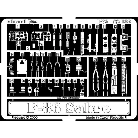Eduard SS139 1/72 F-86 Photo-Etched for Aircraft Zoom set