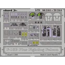 Eduard SS244 1/72 F-16B Plus Photo-Etched for Aircraft Zoom set