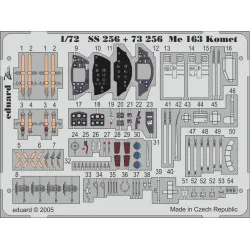 Eduard SS256 1/72 Me 163 Komet Photo-Etched for Aircraft Zoom set