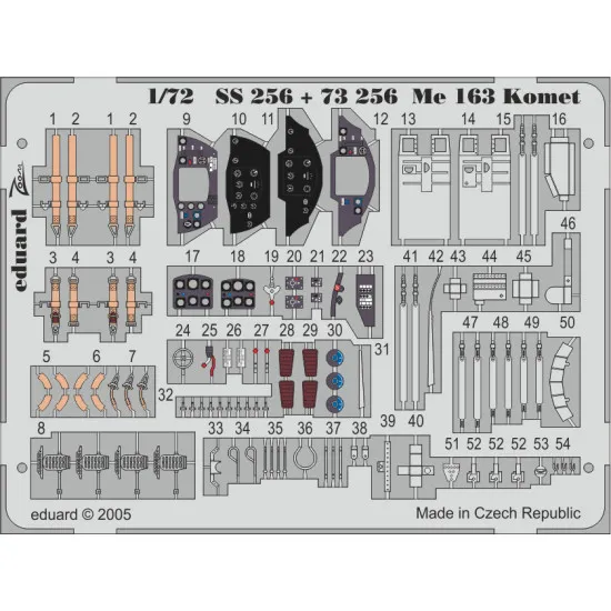Eduard SS256 1/72 Me 163 Komet Photo-Etched for Aircraft Zoom set