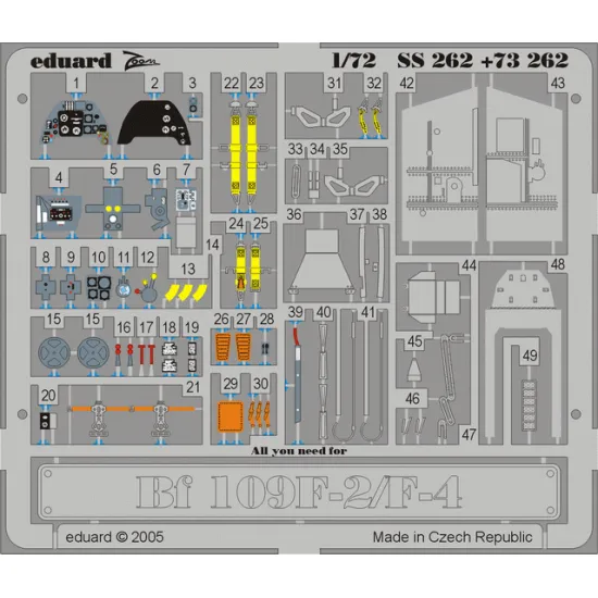 Eduard SS262 1/72 Bf 109F-2/F-4 Photo-Etched for Aircraft Zoom set