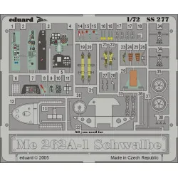 Eduard SS277 1/72 Me 262A-1 Schwalbe Photo-Etched for Aircraft Zoom set