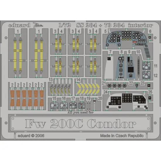 Eduard SS284 1/72 Fw 200C Condor interior Photo-Etched for Aircraft Zoom set