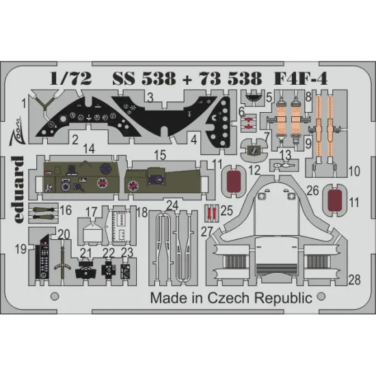 Eduard SS538 1/72 F4F-4 Photo-Etched for Aircraft Zoom set