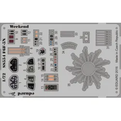Eduard SS554 1/72 F6F-5N Weekend Photo-Etched for Aircraft Zoom set