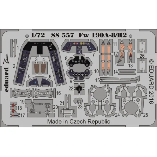 Eduard SS557 1/72 Fw 190A-8/R2 Weekend Photo-Etched for Aircraft Zoom set