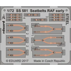 Eduard SS581 1/72 Seatbelts RAF early STEEL Photo-Etched for Aircraft Zoom set