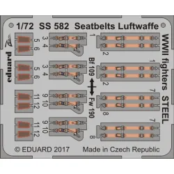 Eduard SS582 1/72 Seatbelts Luftwaffe WWII fighters STEEL Photo-Etched for Aircraft Zoom set