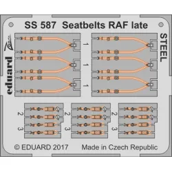 Eduard SS587 1/72 Seatbelts RAF late STEEL Photo-Etched for Aircraft Zoom set