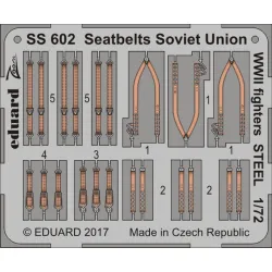 Eduard SS602 1/72 Seatbelts Soviet Union WWII fighters STEEL Photo-Etched for Aircraft Zoom set
