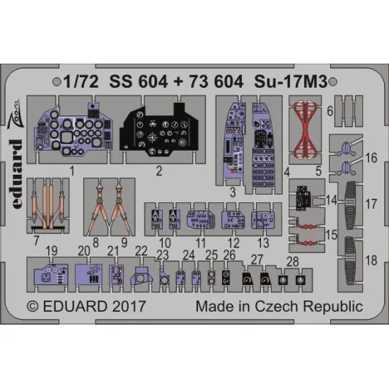 Eduard SS604 1/72 Su-17M3 Photo-Etched for Aircraft Zoom set