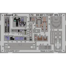 Eduard SS607 1/72 Kfir C7 Photo-Etched for Aircraft Zoom set