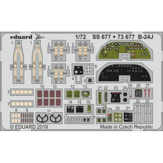 Eduard SS677 1/72 B-24J Photo-Etched for Aircraft Zoom set