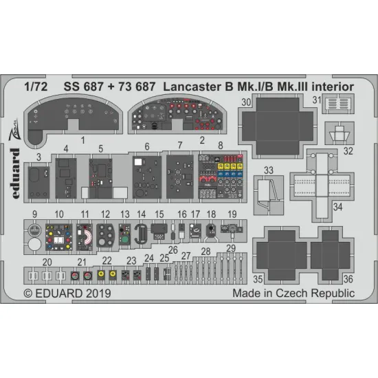 Eduard SS687 1/72 Lancaster B Mk.I/B Mk.III interior Photo-Etched for Aircraft Zoom set