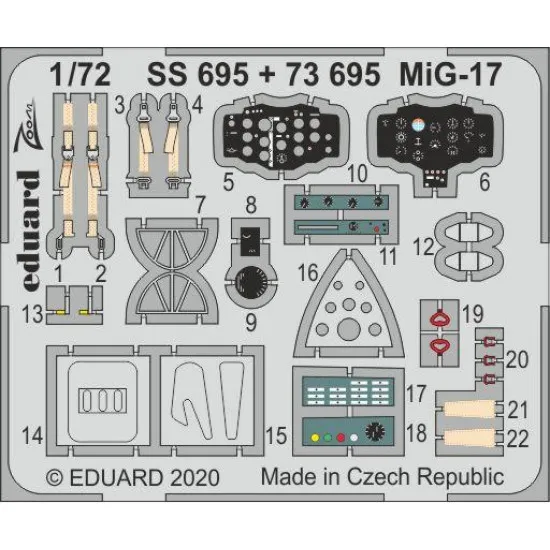 Eduard SS695 1/72 MiG-17 Photo-Etched for Aircraft Zoom set