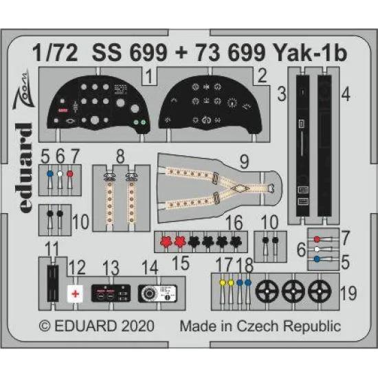 Eduard SS699 1/72 Yak-1b Photo-Etched for Aircraft Zoom set