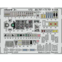 Eduard SS707 1/72 F-14A Photo-Etched for Aircraft Zoom set