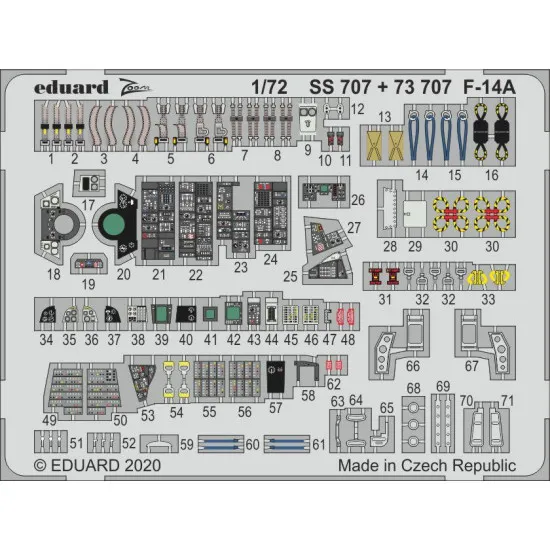 Eduard SS707 1/72 F-14A Photo-Etched for Aircraft Zoom set