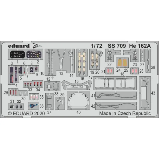 Eduard SS709 1/72 He 162A Photo-Etched for Aircraft Zoom set