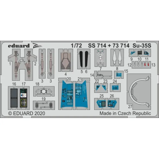 Eduard SS714 1/72 Su-35S Photo-Etched for Aircraft Zoom set