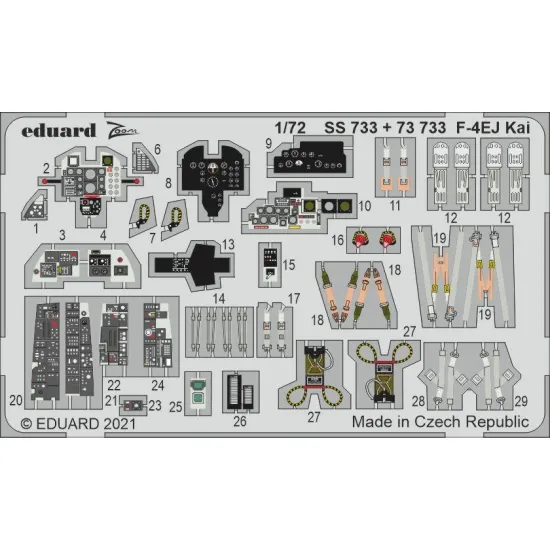 Eduard SS733 1/72 F-4EJ Kai Photo-Etched for Aircraft Zoom set