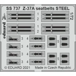 Eduard SS737 1/72 Z-37A seatbelts STEEL Photo-Etched for Aircraft Zoom set