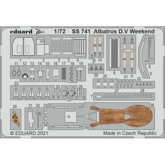 Eduard SS741 1/72 Albatros D.V Weekend Photo-Etched for Aircraft Zoom set