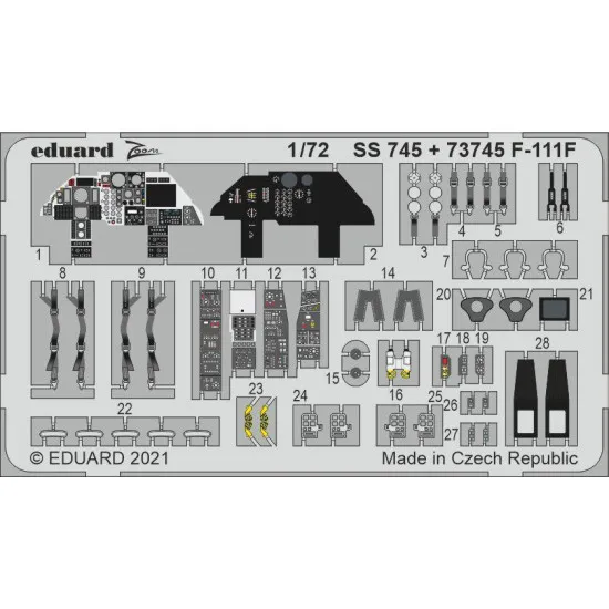Eduard SS745 1/72 F-111F Photo-Etched for Aircraft Zoom set