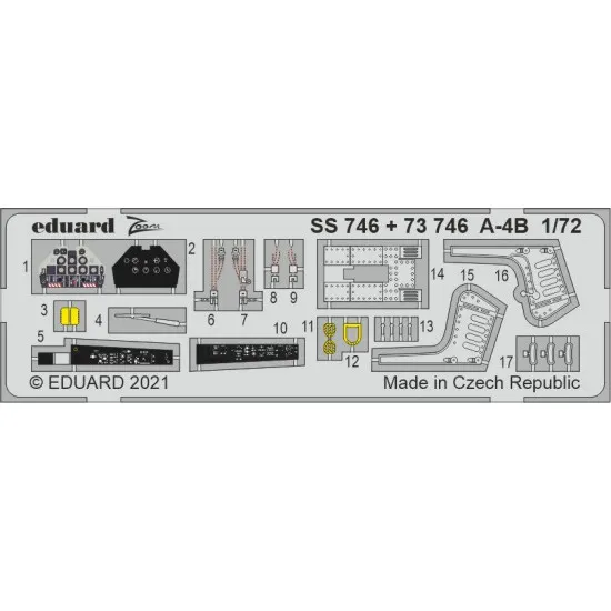 Eduard SS746 1/72 A-4B Photo-Etched for Aircraft Zoom set