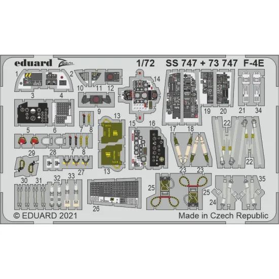 Eduard SS747 1/72 F-4E Photo-Etched for Aircraft Zoom set