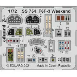 Eduard SS754 1/72 F6F-3 Weekend Photo-Etched for Aircraft Zoom set