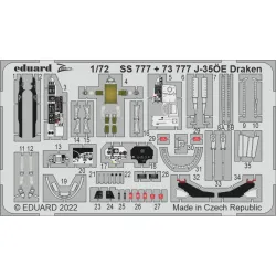 Eduard SS777 1/72 J-35ÖE Draken Photo-Etched for Aircraft Zoom set