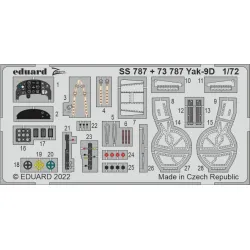 Eduard SS787 1/72 Yak-9D Photo-Etched for Aircraft Zoom set