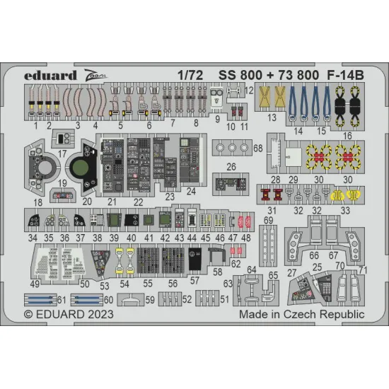 Eduard SS800 1/72 F-14B Photo-Etched for Aircraft Zoom set