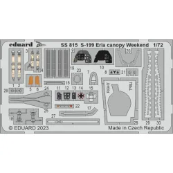 Eduard SS815 1/72 S-199 Erla canopy Weekend Photo-Etched for Aircraft Zoom set