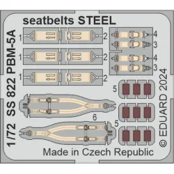 Eduard SS822 1/72 PBM-5A seatbelts STEEL Photo-Etched for Aircraft Zoom set