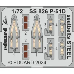 Eduard SS826 1/72 P-51D seatbelts STEEL Photo-Etched for Aircraft Zoom set